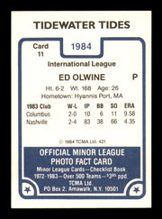 Ed Olwine Autographed 1984 TCMA Card #11 Tidewater Tides SKU #248305
