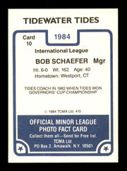 Bob Schaefer Autographed 1984 TCMA Card #10 Tidewater Tides SKU #248307