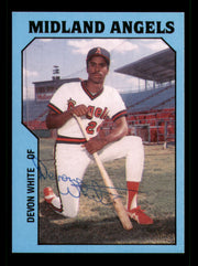 Devon White Autographed 1985 TCMA Rookie Card #8 Midland Angels SKU #248311