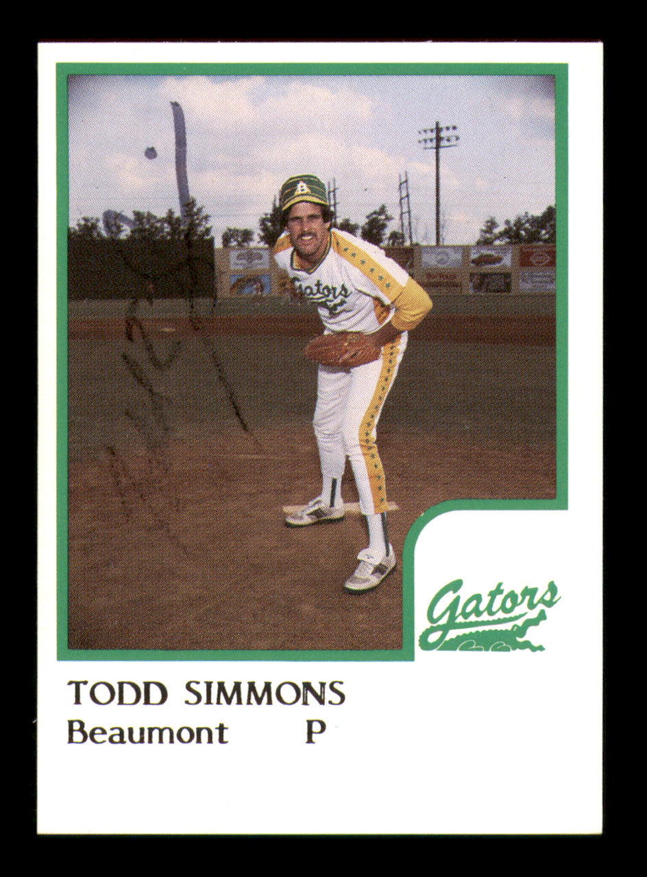 Todd Simmons Autographed 1986 ProCards Rookie Card Beaumont Gators SKU #248321