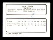 Nick Capra Autographed 1986 ProCards Rookie Card Buffalo Bisons SKU #248324