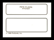 Pete Filson Autographed 1986 ProCards Card Buffalo Bisons SKU #248325