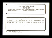 Steve McCatty Autographed 1986 ProCards Card Buffalo Bisons SKU #248330