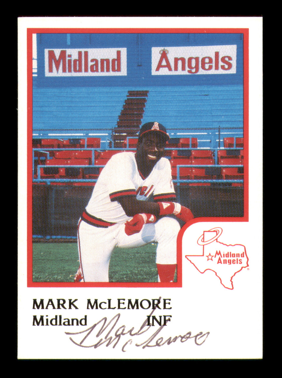 Mark McLemore Autographed 1986 ProCards Rookie Card Midland Angels SKU #248339