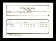 Dody Rather Autographed 1986 ProCards Rookie Card Osceola Astros SKU #248340