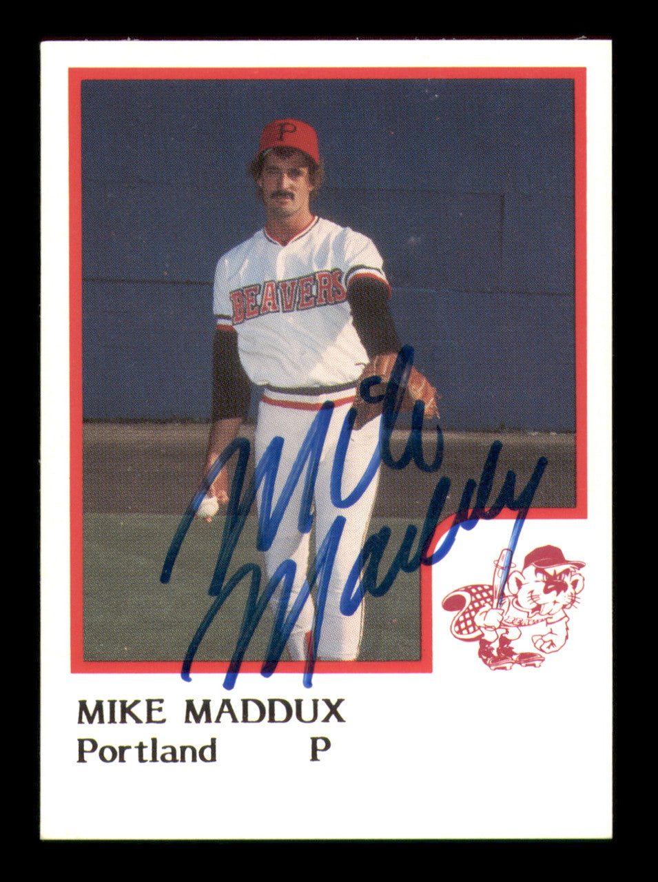 Mike Maddux Autographed 1986 ProCards Card Portland Beavers SKU #248347