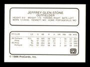 Jeff Stone Autographed 1986 ProCards Card Portland Beavers SKU #248350