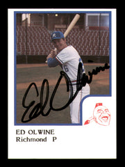 Ed Olwine Autographed 1986 ProCards Card Richmond Braves SKU #248354