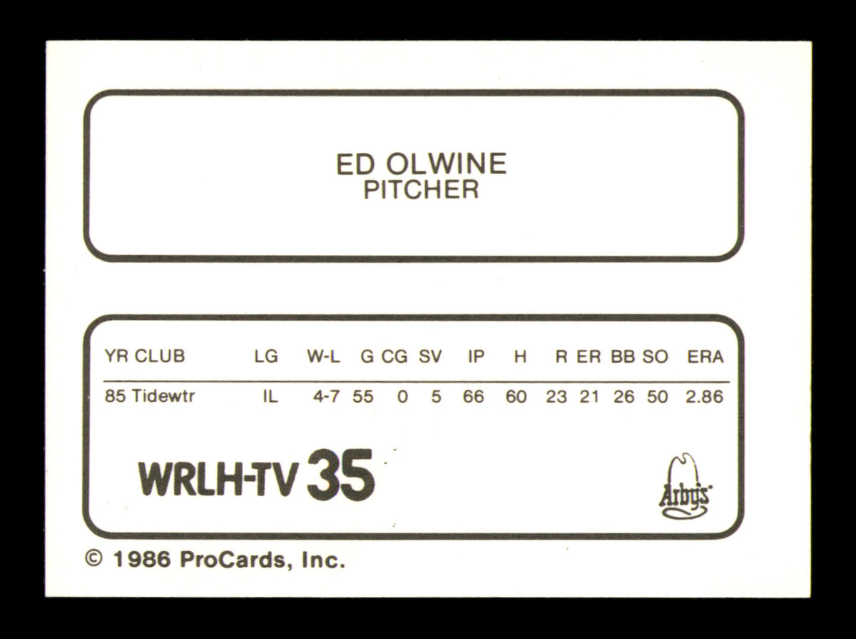 Ed Olwine Autographed 1986 ProCards Card Richmond Braves SKU #248354