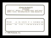 John Burkett Autographed 1986 ProCards Rookie Card Shreveport Captains SKU #248357