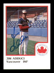 Jim Adduci Autographed 1986 ProCards Rookie Card Vancouver Canadians SKU #248363