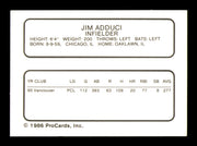 Jim Adduci Autographed 1986 ProCards Rookie Card Vancouver Canadians SKU #248363