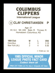 Clay Christiansen Autographed 1985 TCMA Card #4 Columbus Clippers SKU #248370
