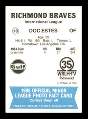 Doc Estes Autographed 1985 TCMA Rookie Card #18 Richmond Braves SKU #248383