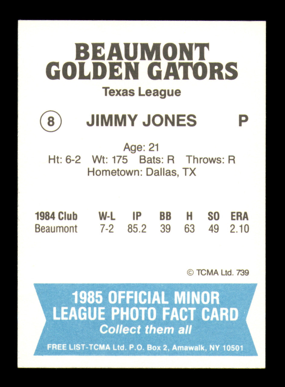 Jimmy Jones Autographed 1985 TCMA Rookie Card #8 Beaumont Gators SKU #248390