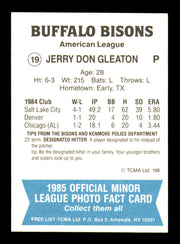 Jerry Don Gleaton Autographed 1985 TCMA Card #19 Buffalo Bisons SKU #248395