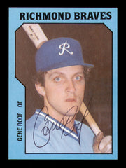 Gene Roof Autographed 1985 TCMA Card #20 Richmond Braves SKU #248401