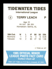 Terry Leach Autographed 1985 TCMA Card #2 Tidewater Tides SKU #248405