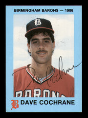 Dave Cochrane Autographed 1986 Sun Belt Rookie Card #11 Birmingham Barons SKU #248423