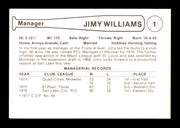 Jimy Williams Autographed 1977 Cramer Coca Cola Card #1 Salt Lake City Gulls SKU #248425