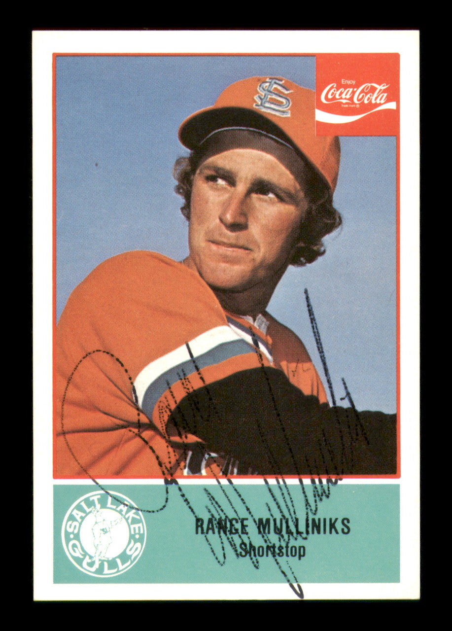 Rance Mulliniks Autographed 1977 Cramer Coca Cola Rookie Card #4 Salt Lake City Gulls SKU #248426