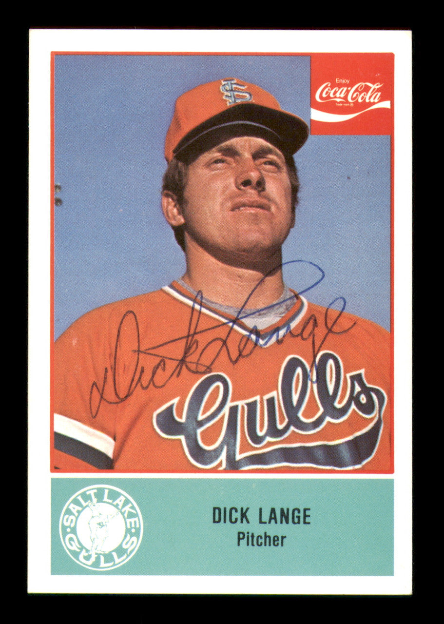 Dick Lange Autographed 1977 Cramer Coca Cola Card #20 Salt Lake City Gulls SKU #248430
