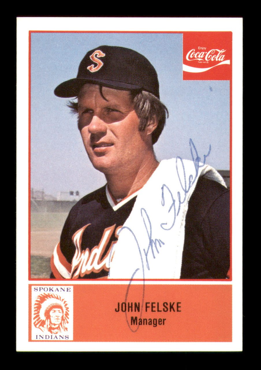 John Felske Autographed 1977 Cramer Coca Cola Card #26 Spokane Indians SKU #248439