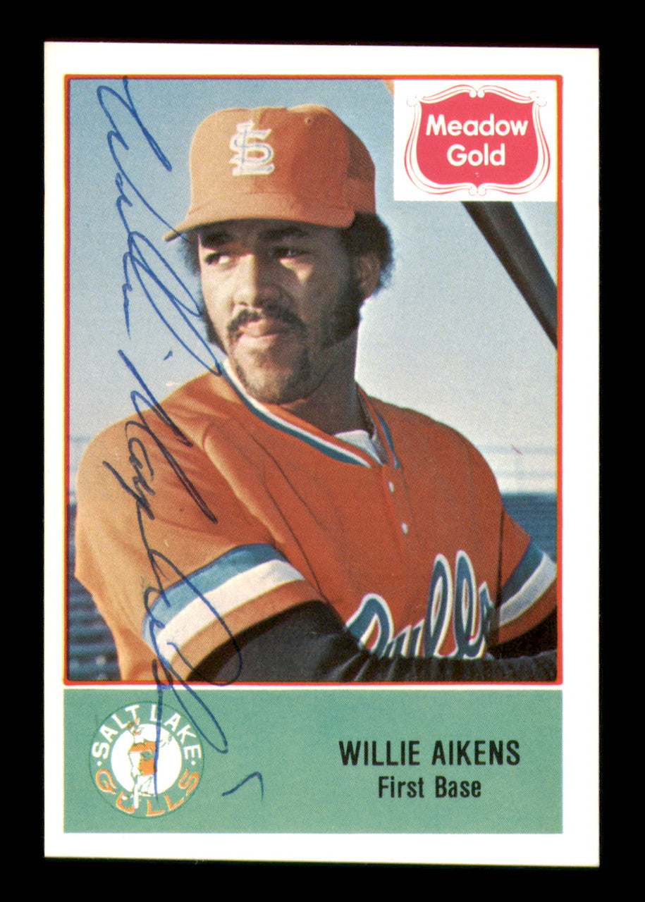 Willie Mays Aikens Autographed 1978 Cramer Meadow Gold Card #11 Salt Lake City Gulls SKU #248443