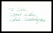 Herb Adderley Autographed 3x5 Index Card Green Bay Packers "To John" SKU #248464