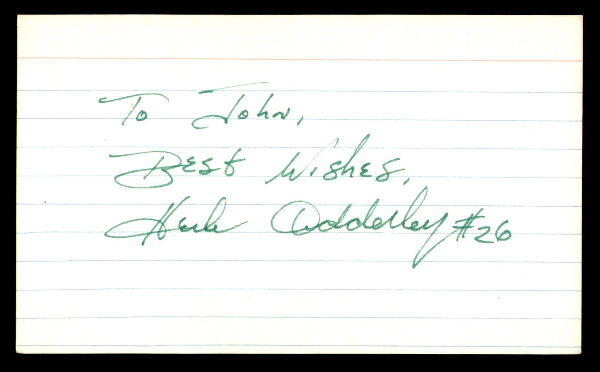 Herb Adderley Autographed 3x5 Index Card Green Bay Packers "To John" SKU #248464