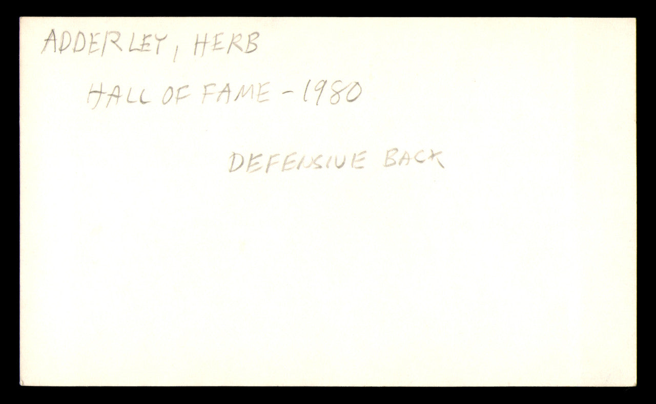 Herb Adderley Autographed 3x5 Index Card Green Bay Packers "To John" SKU #248464