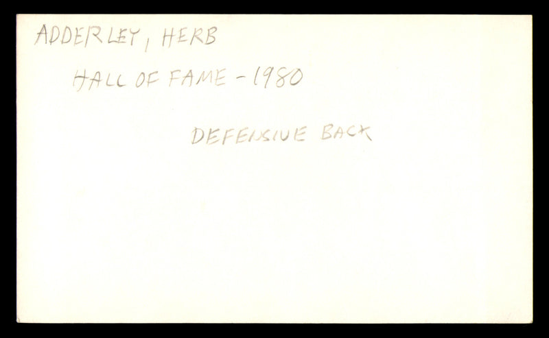 Herb Adderley Autographed 3x5 Index Card Green Bay Packers "To John" SKU #248464
