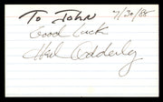 Herb Adderley Autographed 3x5 Index Card Green Bay Packers "To John" SKU #248465