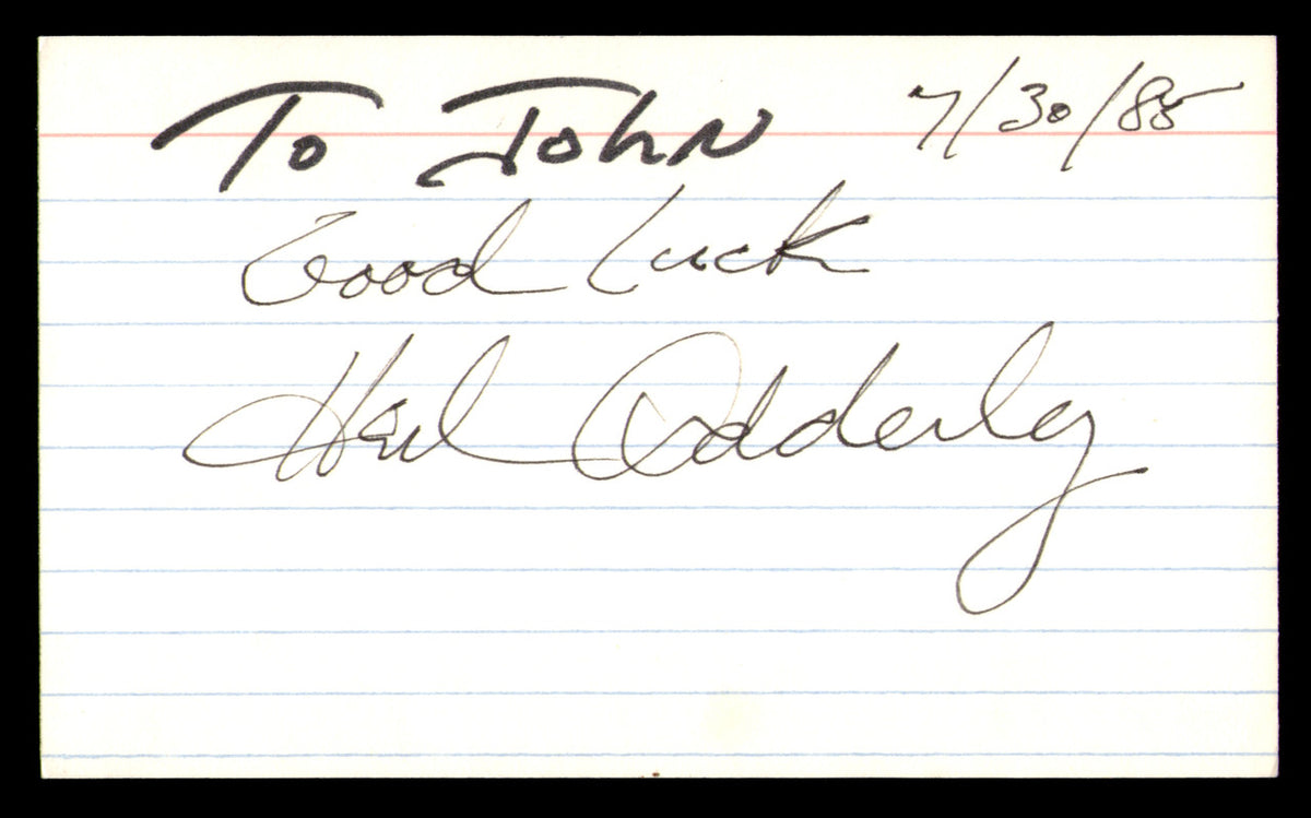 Herb Adderley Autographed 3x5 Index Card Green Bay Packers "To John" SKU #248465