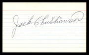 Jack Christiansen Autographed 3x5 Index Card Detroit Lions SKU #248480