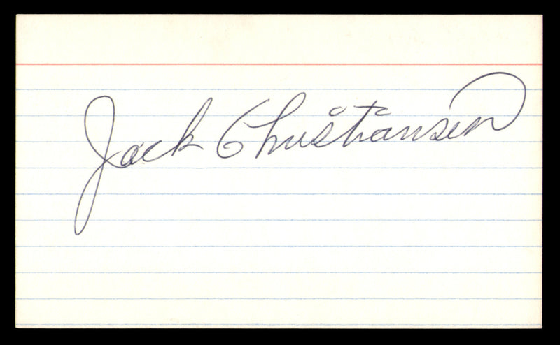 Jack Christiansen Autographed 3x5 Index Card Detroit Lions SKU #248480
