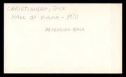 Jack Christiansen Autographed 3x5 Index Card Detroit Lions SKU #248480