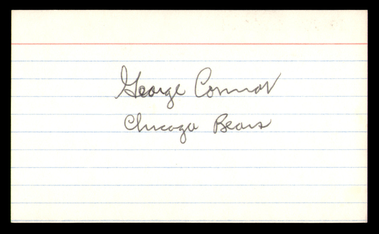 George Connor Autographed 3x5 Index Card Chicago Bears SKU #248482