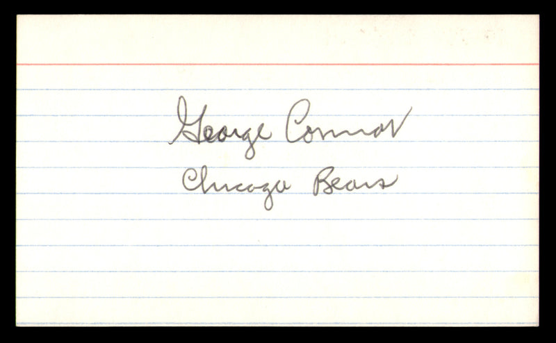 George Connor Autographed 3x5 Index Card Chicago Bears SKU #248482