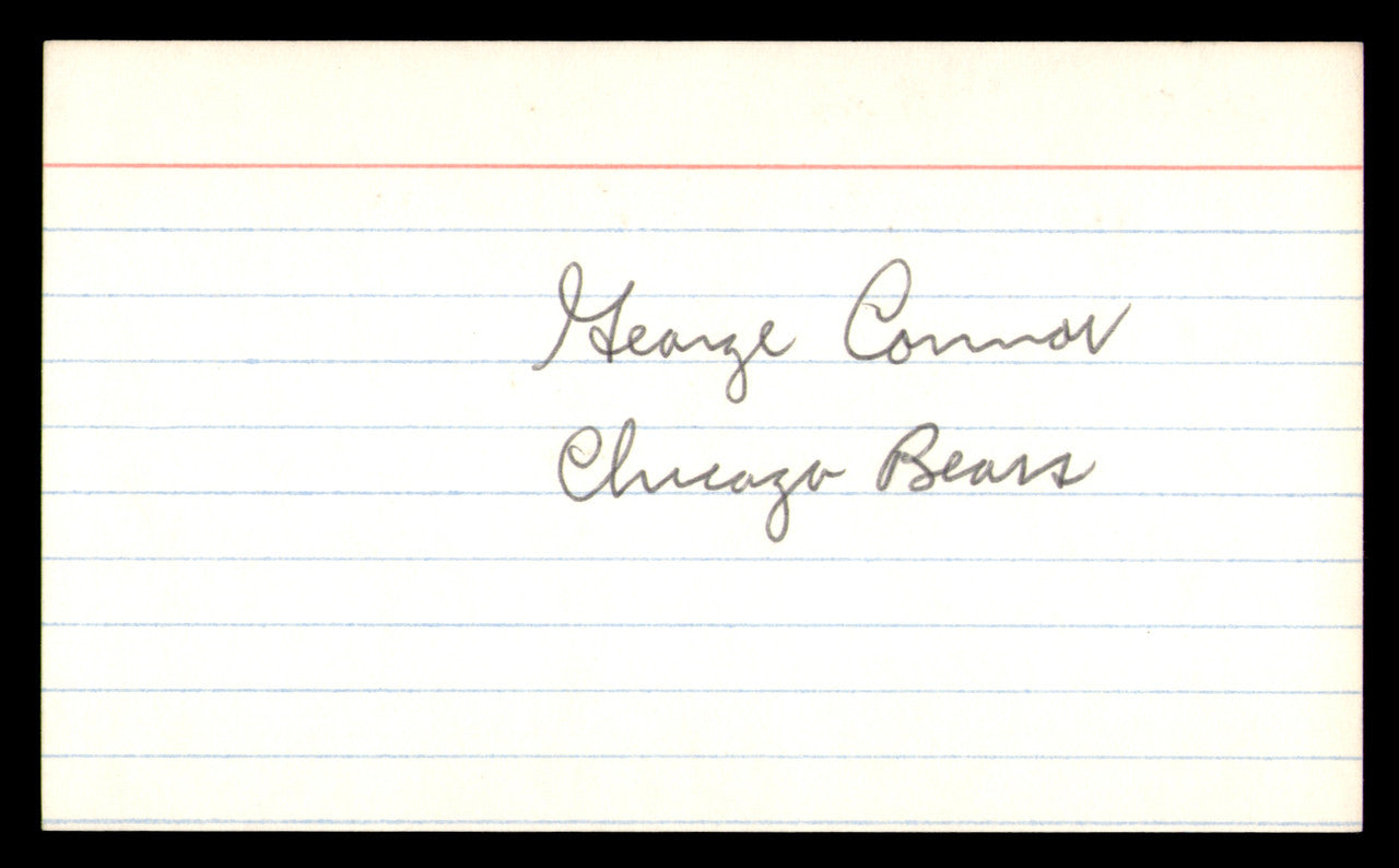 George Connor Autographed 3x5 Index Card Chicago Bears SKU #248483