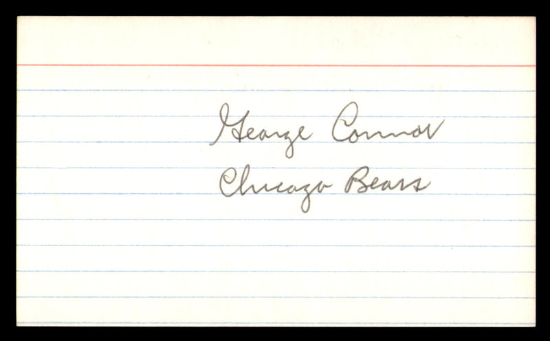 George Connor Autographed 3x5 Index Card Chicago Bears SKU #248483