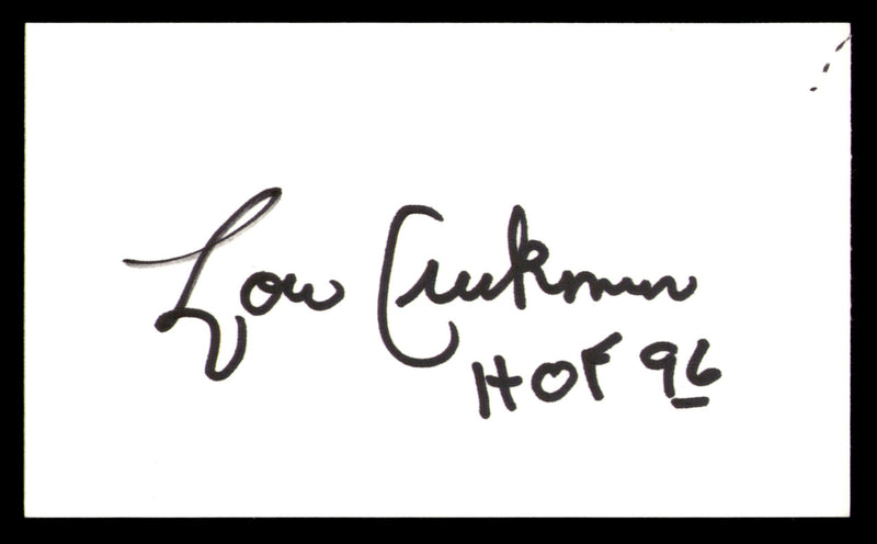 Lou Creekmur Autographed 3x5 Index Card Detroit Lions "HOF 96" SKU #248484