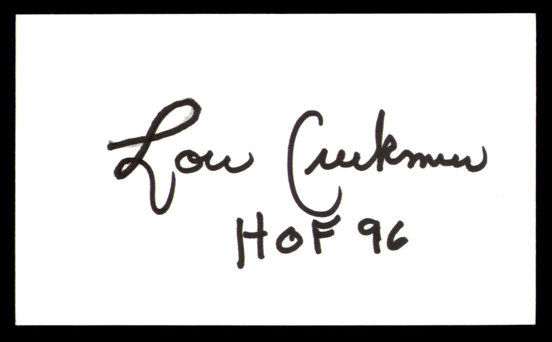 Lou Creekmur Autographed 3x5 Index Card Detroit Lions "HOF 96" SKU #248485