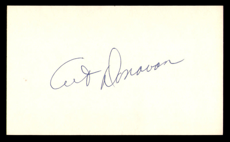 Art Donovan Autographed 3x5 Index Card Baltimore Colts SKU #248487