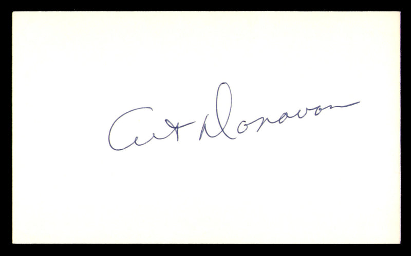 Art Donovan Autographed 3x5 Index Card Baltimore Colts SKU #248488