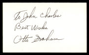 Otto Graham Autographed 3x5 Index Card Cleveland Browns "To John" SKU #248498