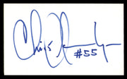 Chris Hanburger Autographed 3x5 Index Card Washington Redskins SKU #248502