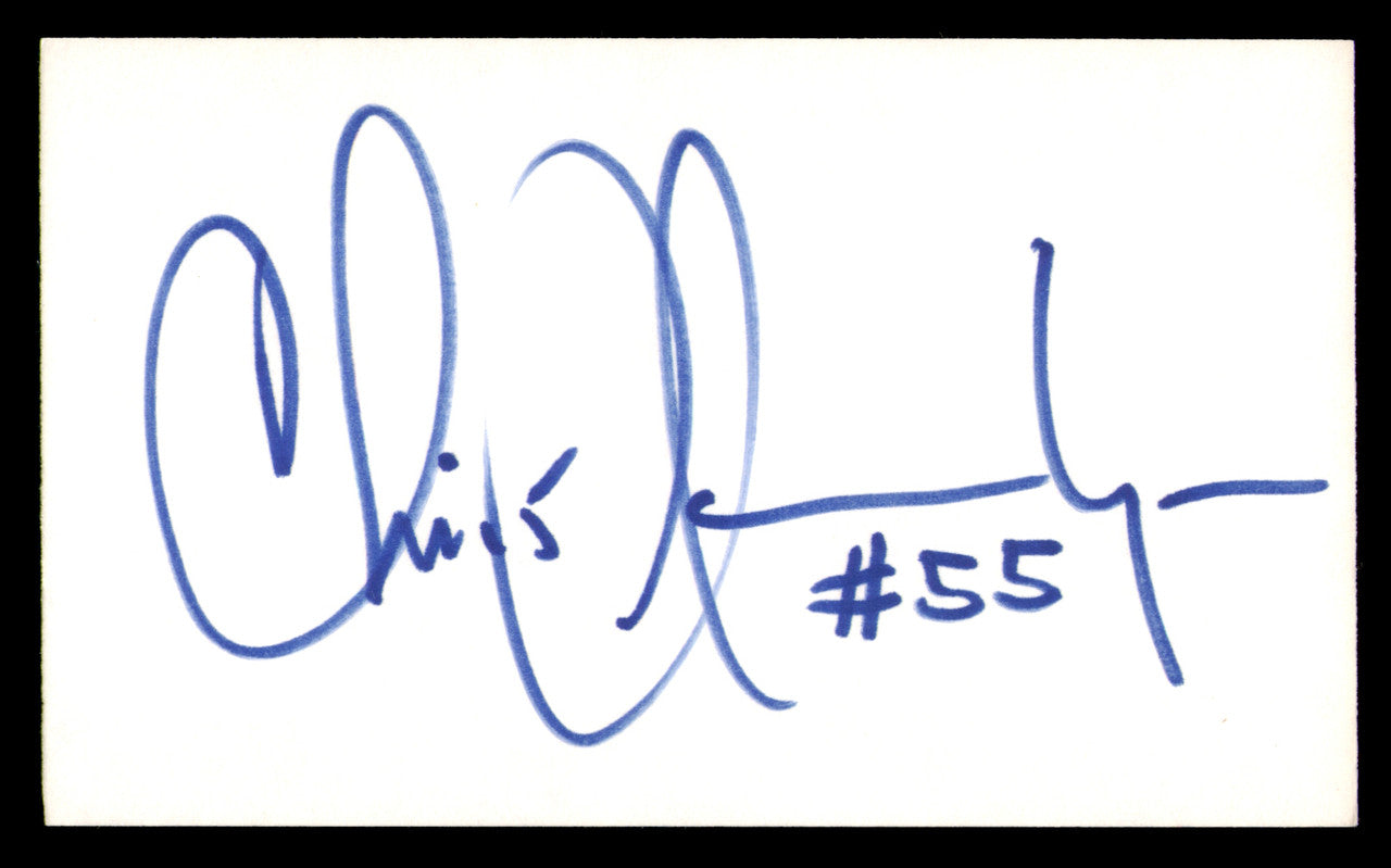 Chris Hanburger Autographed 3x5 Index Card Washington Redskins SKU #248502