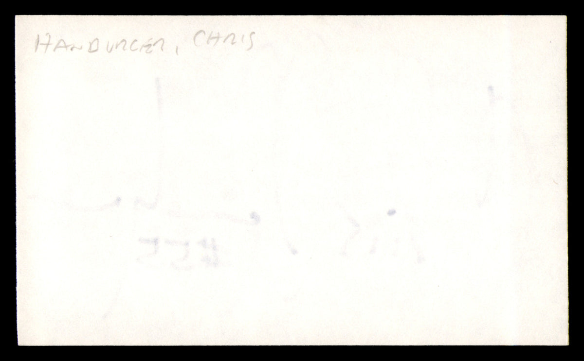 Chris Hanburger Autographed 3x5 Index Card Washington Redskins SKU #248503