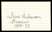 Gene Hickerson Autographed 3x5 Index Card Cleveland Browns SKU #248505